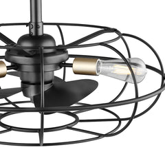 Indoor/Outdoor Fandelier | 24”, 3 Speeds, remote controlled | 500 Lumens | 2700K | Matte Black with Bronze Bulb Indoor/Outdoor Fandelier | 24”, 3 Speeds, remote controlled | 500 Lumens | 2700K | Matte Black with Bronze Bulb