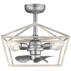 Indoor/Outdoor Fandelier | 12”, 3 Speeds, remote controlled | 500 Lumens | 2700K | Galvanized Antique White Indoor/Outdoor Fandelier | 12”, 3 Speeds, remote controlled | 500 Lumens | 2700K | Galvanized Antique White
