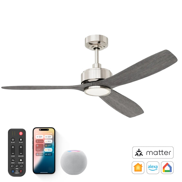 Boca II 52-Inch Smart Indoor/Outdoor Ceiling Fan with LED Light Kit | Remote & App Control