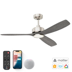 Boca II 52-Inch Smart Indoor/Outdoor Ceiling Fan with LED Light Kit | Remote & App Control