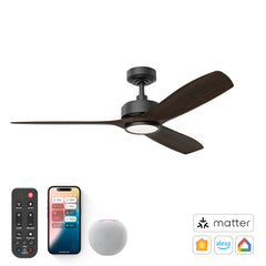 Boca II 52-Inch Smart Indoor/Outdoor Ceiling Fan with LED Light Kit | Remote & App Control