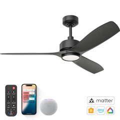 Boca II 52-Inch Smart Indoor/Outdoor Ceiling Fan with LED Light Kit | Remote & App Control