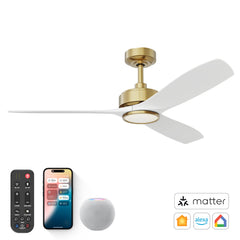 Boca II 52-Inch Smart Indoor/Outdoor Ceiling Fan with LED Light Kit | Remote & App Control