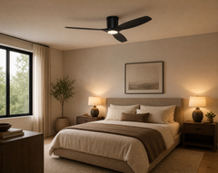 Savannah 52-Inch Smart Flush Mount Ceiling Fan with LED Light | Matter Compatible, 6 Speeds, Remote & App Control