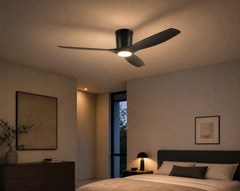 Savannah 52-Inch Smart Flush Mount Ceiling Fan with LED Light | Matter Compatible, 6 Speeds, Remote & App Control