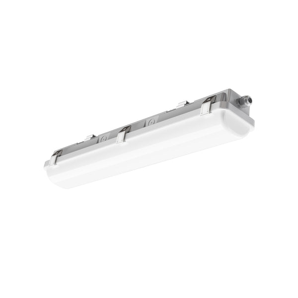 Lumight 2FT LED Vapor Tight Light – 20W/25W/30W, 3CCT Selectable (3500K/4000K/5000K), 3,900 Lumens, IP65, NSF, Gray – Compact Wet Location-Rated Commercial Fixture