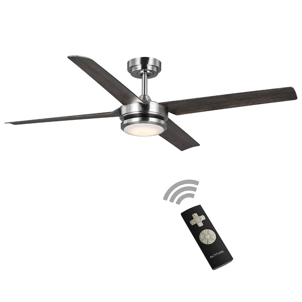 Indoor/Outdoor fan with LED Light Kit | 56”, 6 Speeds, Remote Control | 800 Lumens | 3 CCT Selectable | Brushed Nickel