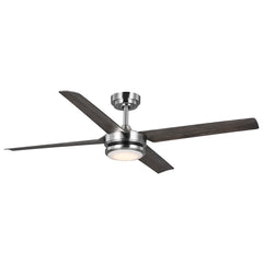 Indoor/Outdoor fan with LED Light Kit | 56”, 6 Speeds, Remote Control | 800 Lumens | 3 CCT Selectable | Brushed Nickel