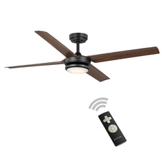 Indoor/Outdoor fan with LED Light Kit | 56”, 6 Speeds, Remote Control | 800 Lumens | 3 CCT Selectable | Brushed Nickel