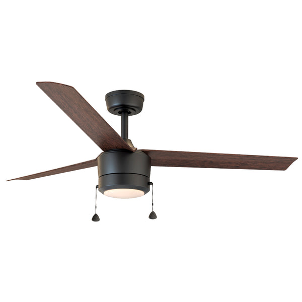 Indoor Fan with LED Light Kit | 52”, 3 Speeds, Pull-chain Control | 1000 Lumens | 3 CCT Selectable | Matte Black/Dark Brown Finish