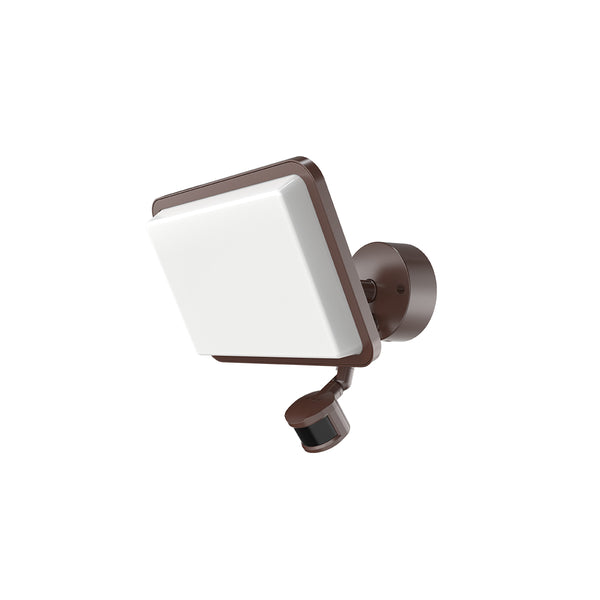 Lumight LED Large Single-Head Flood Light with Motion Sensor – 5,500 Lumens, 4000K Bright White, 120–277V, Bronze Finish – Outdoor Residential & Commercial Security Lighting