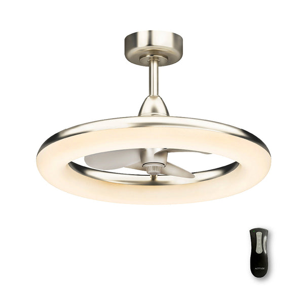 Indoor/Outdoor LED Fandelier | 23.5”, 3 Speeds, Remote Control | 1959 Lumens | 3000K CCT | Brushed Nickel Finish