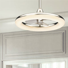 Indoor/Outdoor LED Fandelier | 23.5”, 3 Speeds, Remote Control | 1959 Lumens | 3000K CCT | White Finish