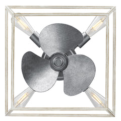 Indoor/Outdoor Fandelier | 12”, 3 Speeds, remote controlled | 500 Lumens | 2700K | Galvanized Antique White