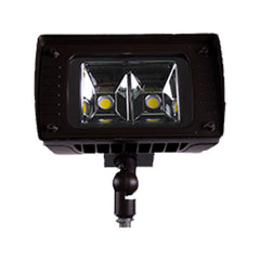 Wide Beam, Kunckle/Slipfitter Mount Flood Light, 40W, 4733 lm, 128 LM/W, 4000K, Yoke Mount, No Photocell, Non Dimming