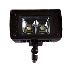 Wide Beam Flood Light, 40W, 4733 lm, 128 LM/W, 5000K, Yoke Mount, No Photocell, Non Dimming